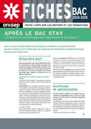 Que faire+ après le bac STAV ?