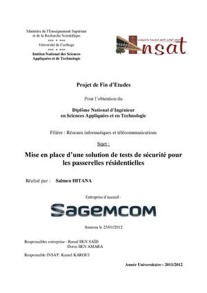 Mise en place d’une solution de tests de sécurité pour les passerelles résidentielles