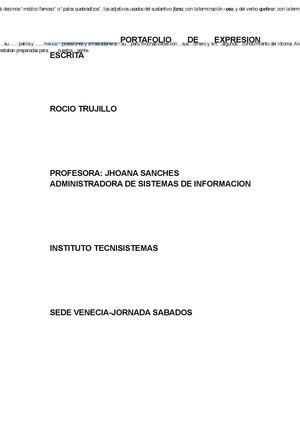 portafolio De Expresion Escrita
