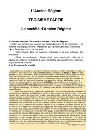 La société d'Ancien Régime