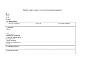 Схема календарно-тематического планирования