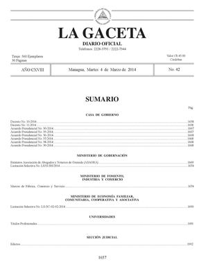 42 Gaceta, Martes 4 De Marzo 2014