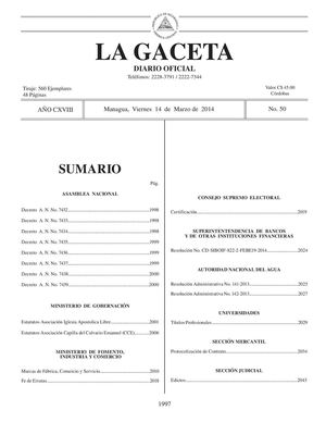 50 Gaceta, Viernes 14 De Marzo 2014