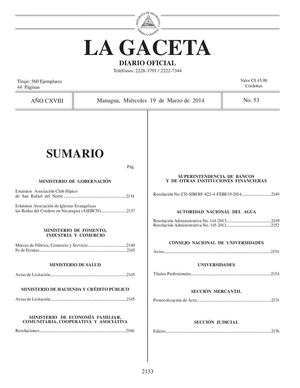 53 Gaceta, Miércoles 19 De Marzo De 2014