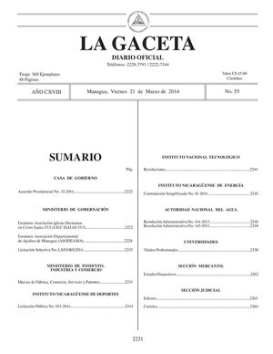 55 Gaceta, Viernes 21 De Marzo De 2014