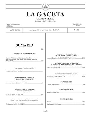 63 Gaceta, Miércoles 2 De Abril De 2014