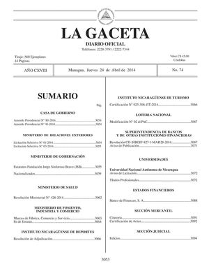 74 Gaceta, Jueves 24 De Abril De 2014