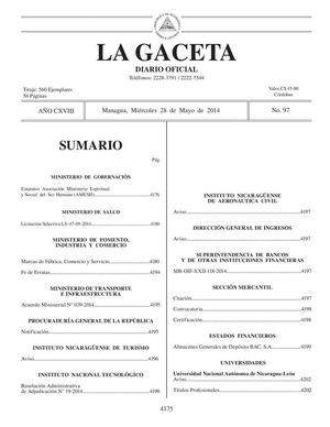 97 Gaceta, Miércoles 28 De Mayo