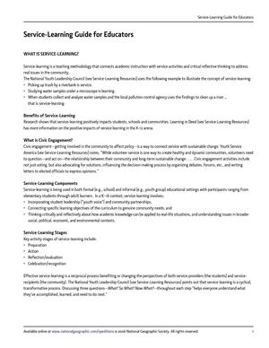 Service-Learning Guide for Educators