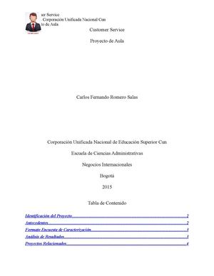 Antecedentes Servicio al Cliente Institucional