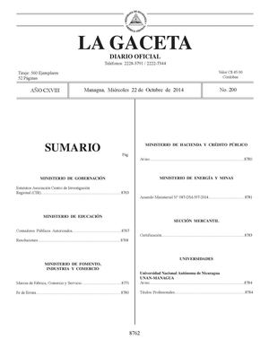 200 Gaceta, Miércoles 22 De Octubre De 2014