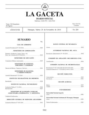 224 Gaceta, Martes 25 De Noviembre 2014