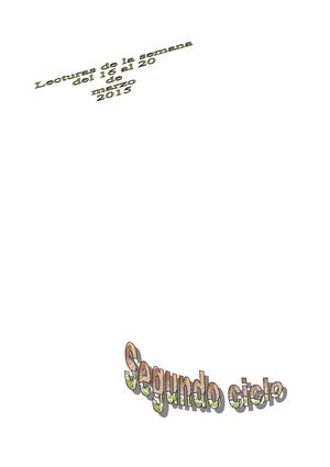 Lecturas De La Semana Del 16 Al 20 3 15 Segundo Ciclo