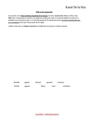 Tilde En Las Mayúsculas