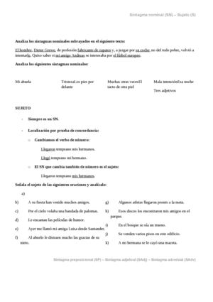 Sintagmas y oración simple