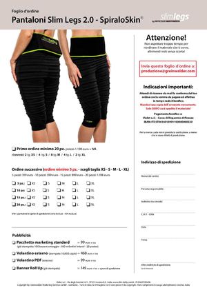 2014 Slim Legs Spiraloskin Foglio Ordine