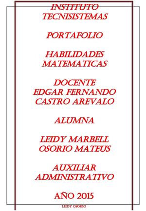 Habilidades Matematicas