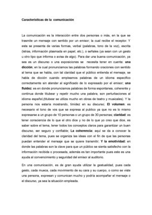 Ensayo Características De La Comunicación