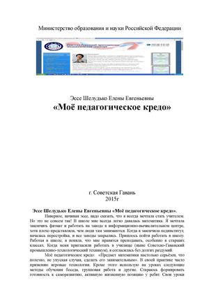 Эссе Шелудько Е. Е.