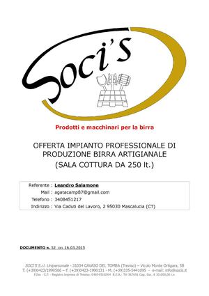 Offerta 052 Leandro Salamone Cottura 250lt