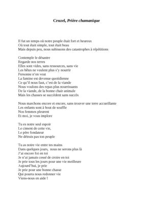 Cruzel Prière Chamanique