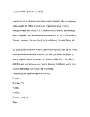 Los Signos De Puntuación