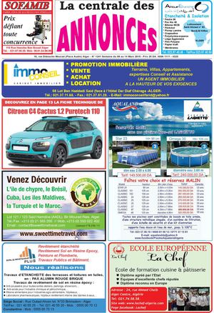 La Centrale des Annonces N° 1241 Semaine du 08 au 14 Mars 2015