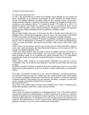 Quien Es Viktor Frankl