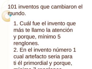 101 Inventos Que Cambiaron El Mundo ACTIVIDAD