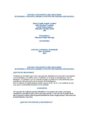 Escuela Filosófica Del Realismo