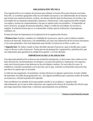 Organización Técnica