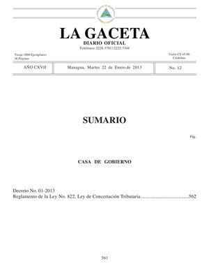 12 Gaceta, Martes 22 De Enero 2013
