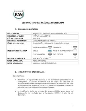 Formato Segundo Informe