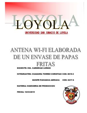 Antena wi-fi elaborada de un envase de papas fritas