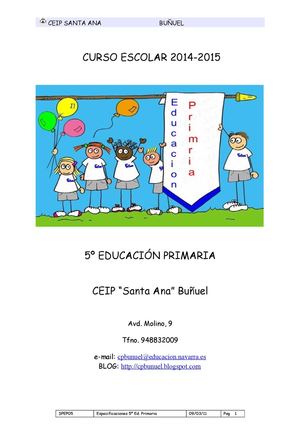 Especificaciones 5º Ep