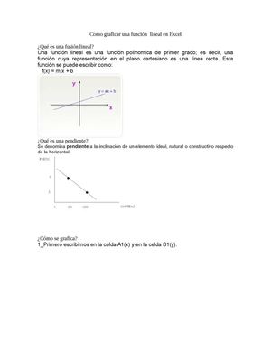Como Graficar Una Función Lineal En Excel juan felipe ramirez 10-d