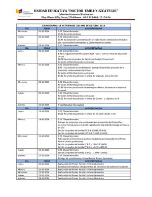 Cronograma De Actividadesoctubre
