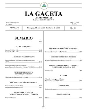 48 Gaceta, Miércoles 13 De Marzo 2013