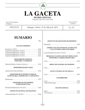 52 Gaceta, Martes 19 De Marzo 2013