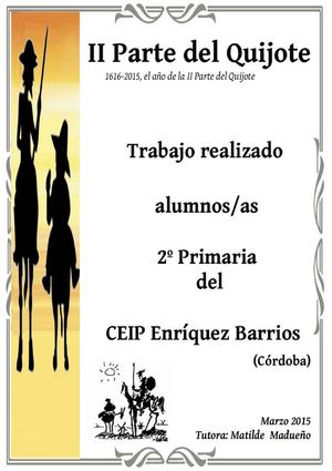 Ii Parte Del Quijote Alumnado 2º De Primaria