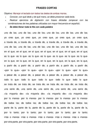 Ejercicio 5 - Frases Cortas