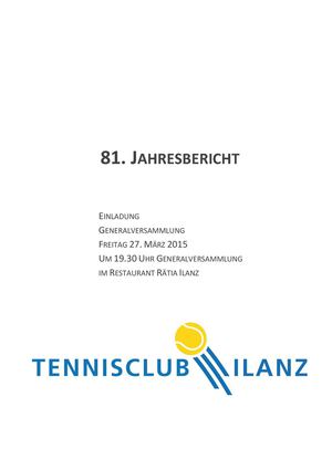 TC Ilanz: Jahresbericht 2014