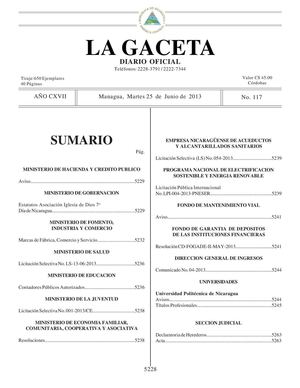 117 Gaceta, Martes 25 De Junio 2013