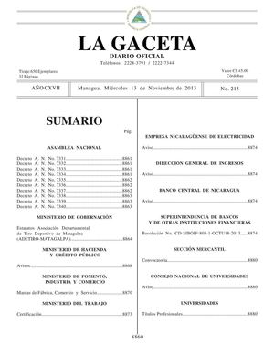 215 Gaceta, Martes 12 De Noviembre De 2013