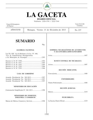 237 Gaceta, Viernes 13 De Diciembre De 2013