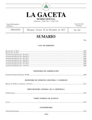 242 Gaceta, Viernes 20 De Diciembre De 2013