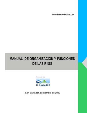 Manual De Organizacion Y Funciones De Las Riiss