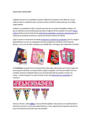 Ideas Para Cumpleaños Infantiles