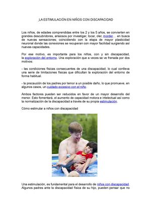 Estimulacion de niños con discapacidad