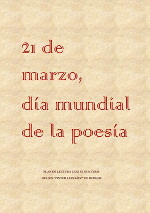 Día Mundial De La Poesía 2015